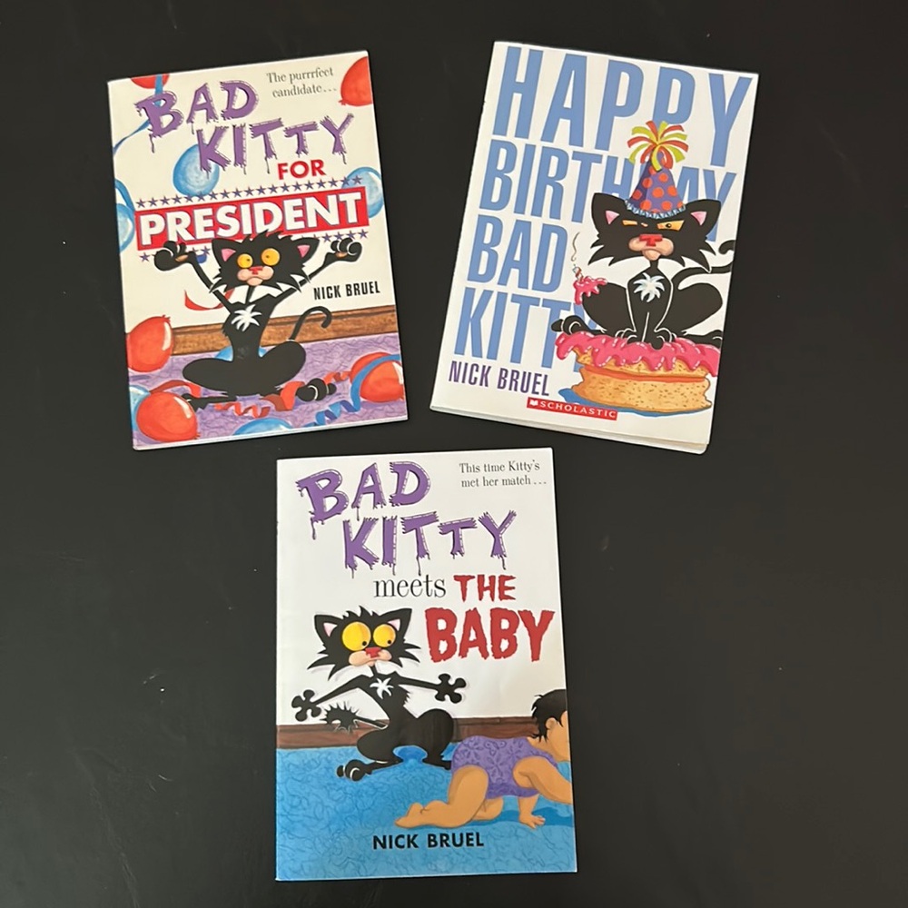 Set of 3 Bad Kitty Books- president birthday baby